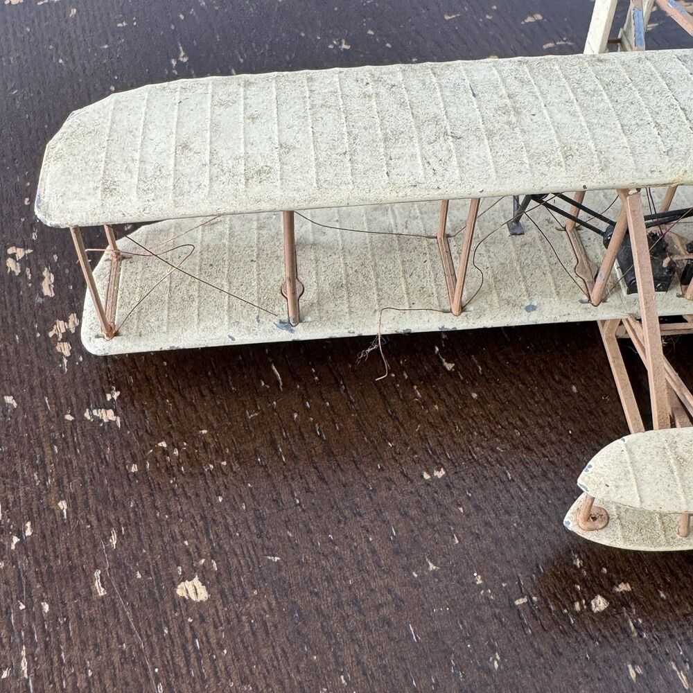 Vintage Wright Brothers Kitty Hawk Scale Die Cast Metal Airplane 7” Wingspan - Picture 5 of 9